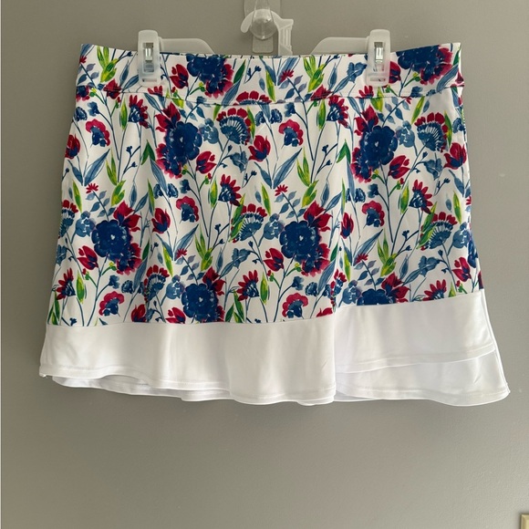PGA Tour Womens Golf Skort SZ XL Floral Pockets Bright Athletic Summer Comfort - Picture 1 of 8
